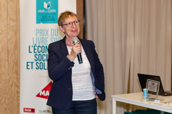 Annick Valette a conclu ce bel événement et son sourire en dit long sur le parrainage qui devrait se renouveler pour les 10 ans du Prix  en septembre 2023, histoire de continuer à voir grandir l'ESS, la MAIF et le Toit Citoyen qui fêtera alors ses 18 ans !!!! Photo Jacques Martin