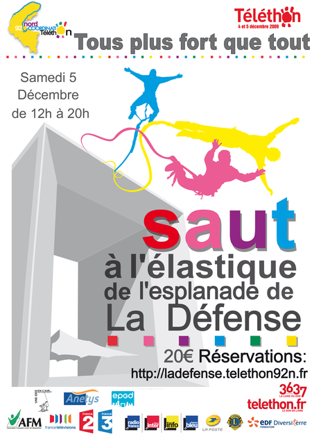 Sautez à l'élastique à la Défense pour le Téléthon ! Sautez à l'élastique à la Défense pour le Téléthon !