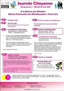Le programme de la Journée Citoyenne du 10 mai ! Le programme de la Journée Citoyenne du 10 mai !