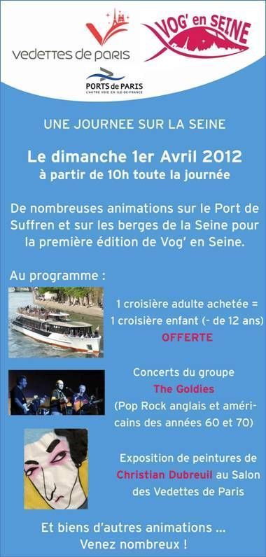 Venez aux Vedettes de Paris le 1er Avril pour la fête de la Seine Venez aux Vedettes de Paris le 1er Avril pour la fête de la Seine